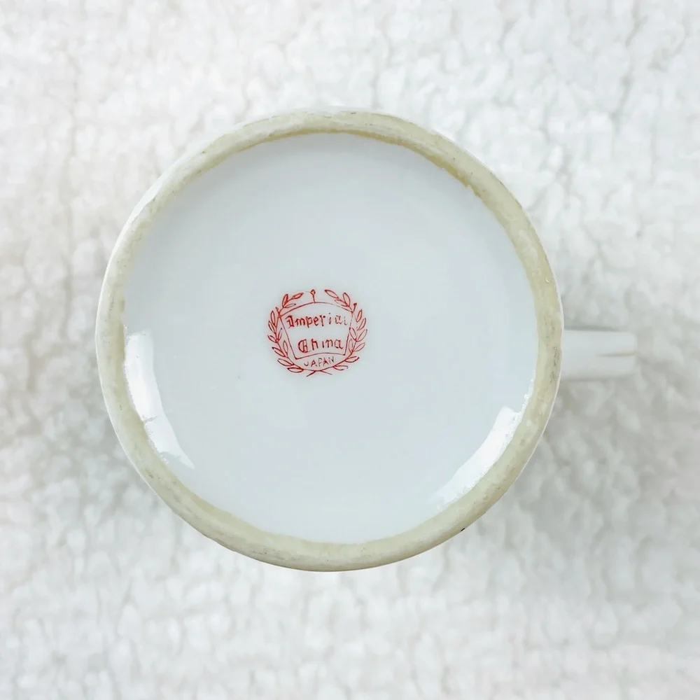 (VTG) TOM & JERRY • Set of 4 White and Gold Tea Cups